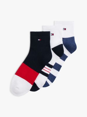 Stripe Mix Sport Quarter-Top Sock 3-Pack, Lucent White / Multi
