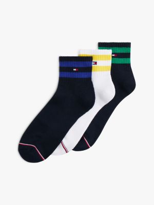 Varsity Stripe Quarter-Top Sock 3-Pack, Navy/Multi