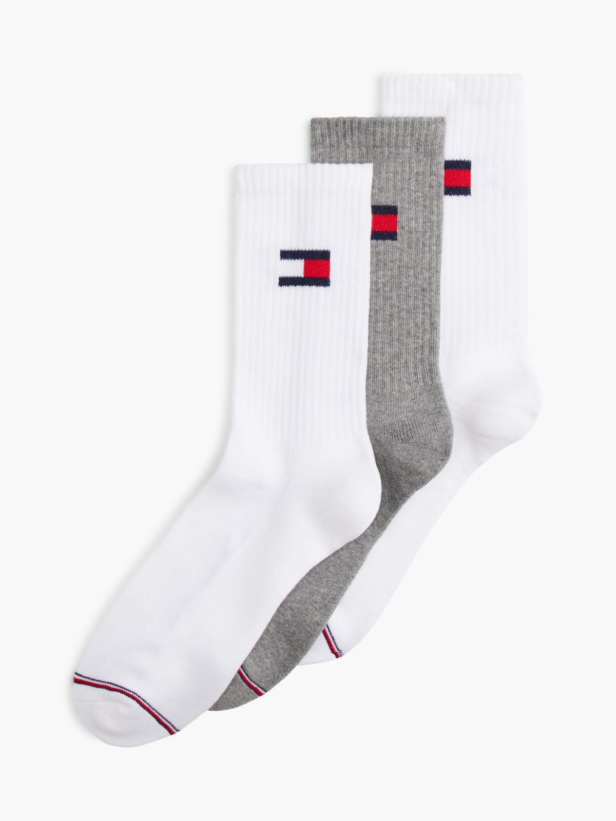 Flag Logo Sport Crew Sock 3-Pack — Lucent White Multi