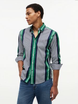 Regular Fit Retro Stripe All-Day Shirt, Nouveau Green