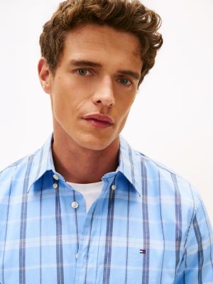 Мужская рубашка Tommy Hilfiger Regular Fit Windowpane All-Day, цвет: Синий — фото 2