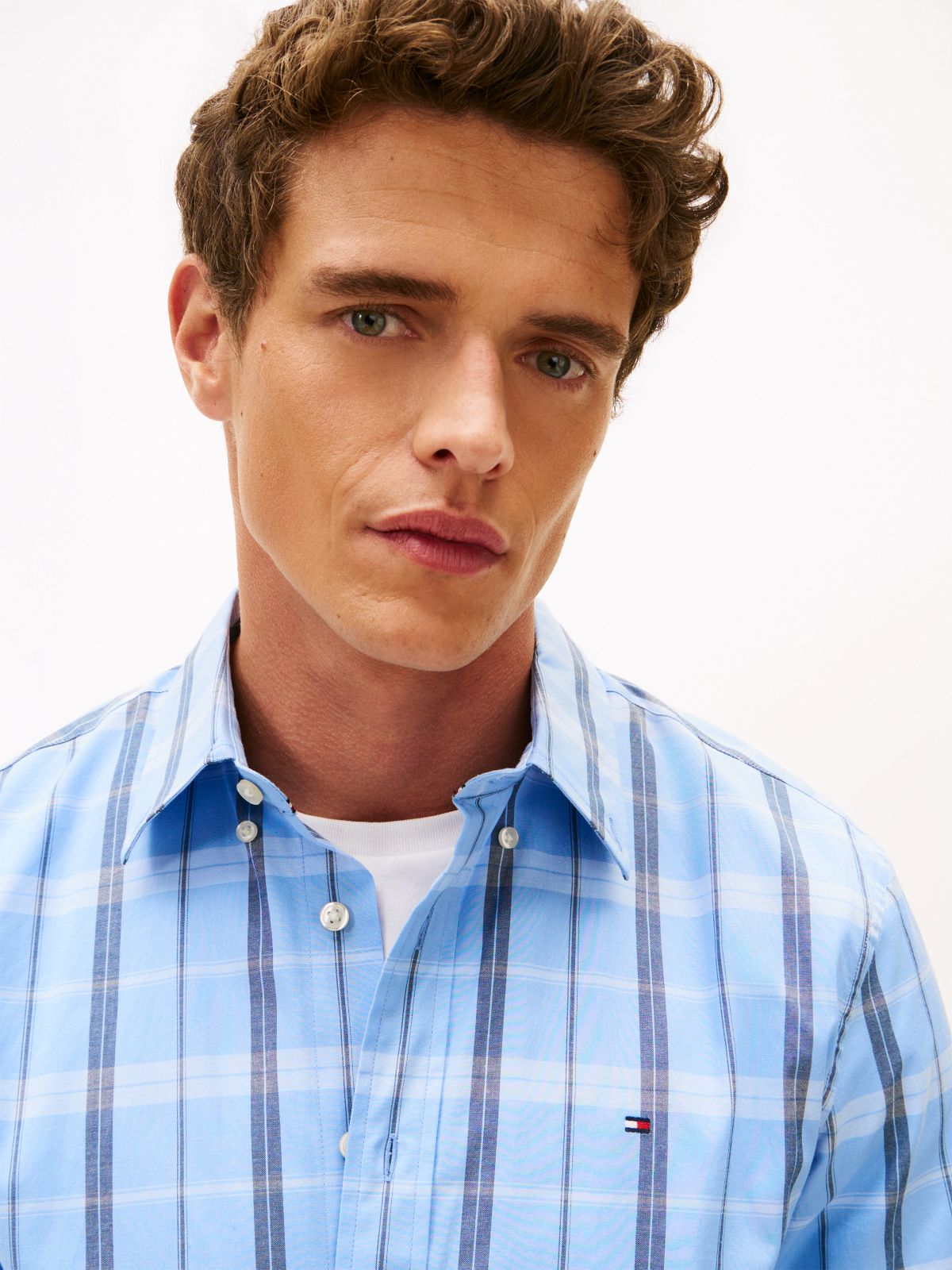 Regular Fit Windowpane All-Day Shirt — Vessel Blue