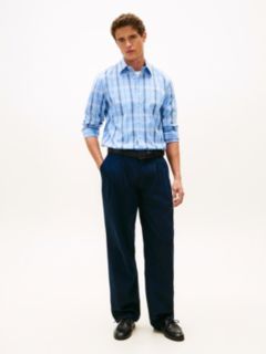 Regular Fit Windowpane All-Day Shirt — Vessel Blue 3