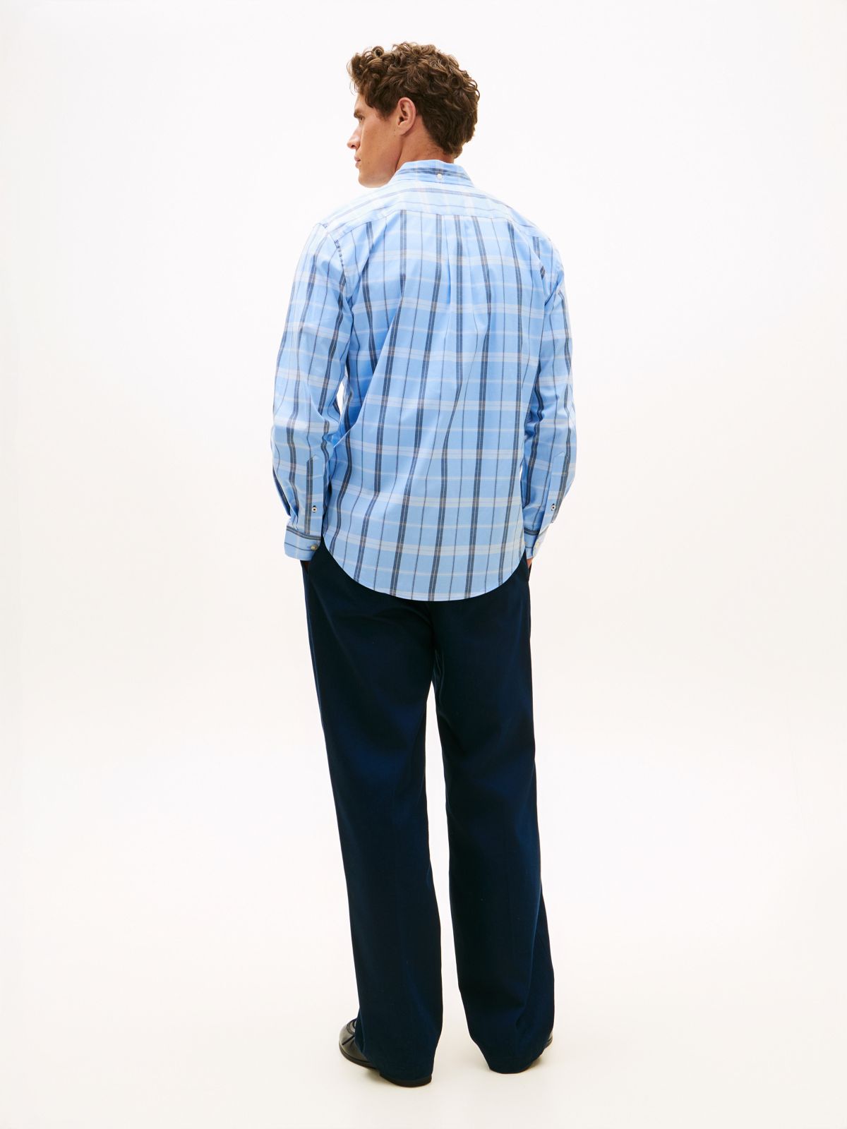 Regular Fit Windowpane All-Day Shirt — Vessel Blue