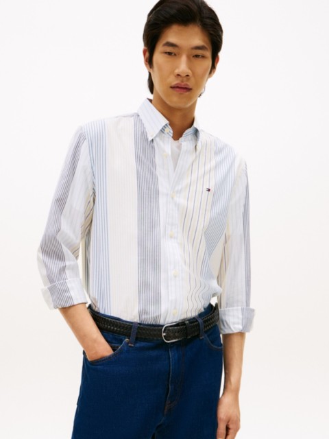 Мужские рубашки Tommy Hilfiger Regular Fit Mix Stripe All-Day Shirt