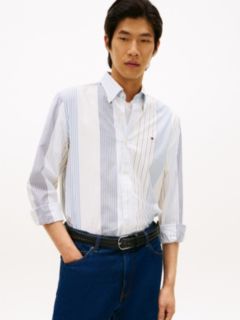 Regular Fit Mix Stripe All-Day Shirt — Optic White/Multi Stripe 1