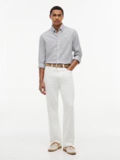 Regular Fit Striped Linen-Blend Shirt — Pitch Blue 2