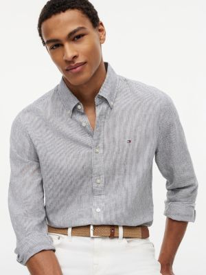 Regular Fit Striped Linen-Blend Shirt from Tommy Hilfiger - $44.75