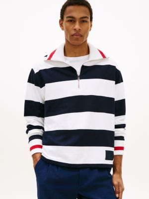 Breton Stripe Quarter-Zip Sweatshirt