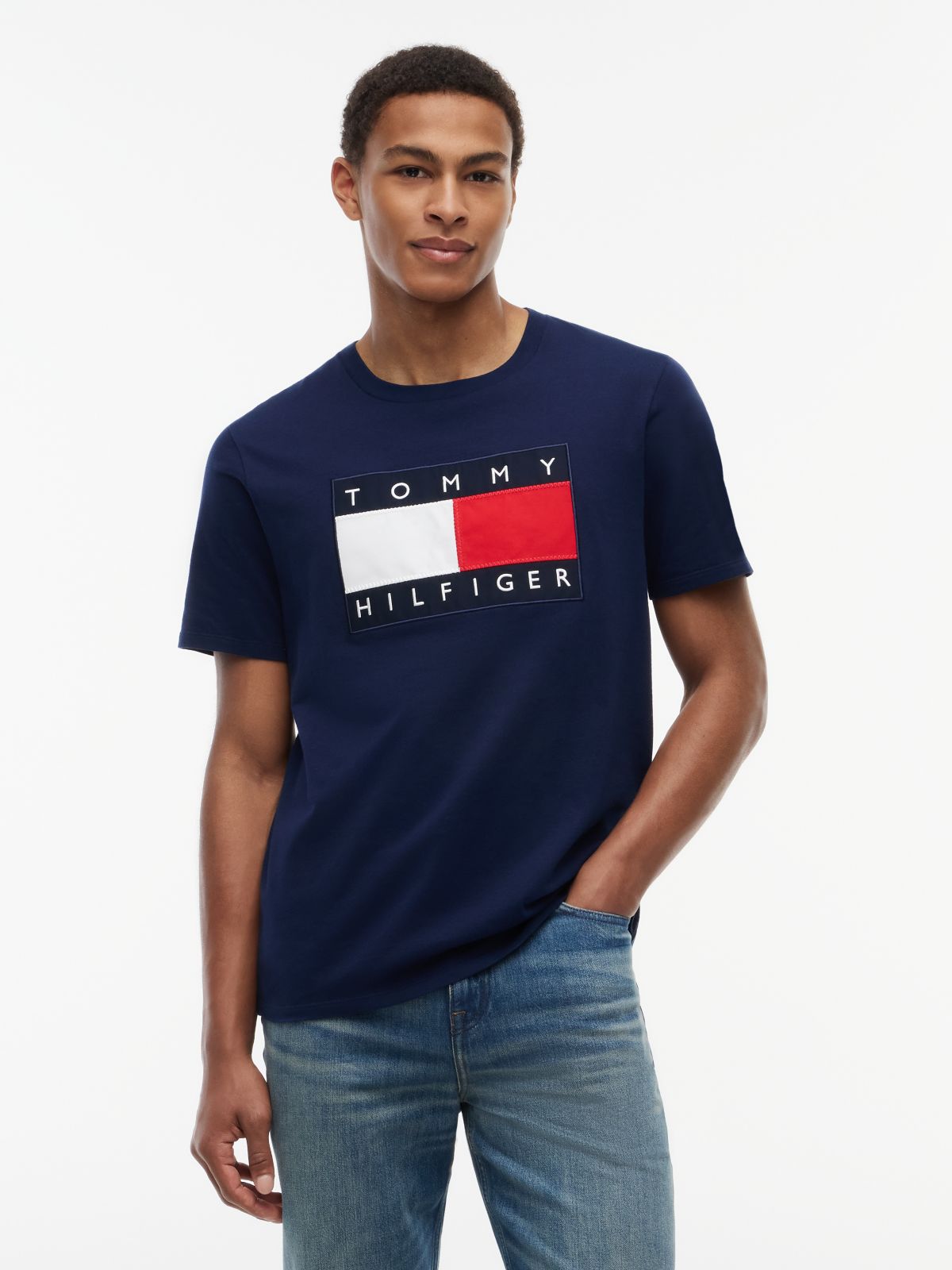Big Flag Logo T-Shirt — Light Navy
