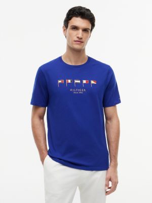 Embroidered Nautical Flag T-Shirt, Wedge Blue