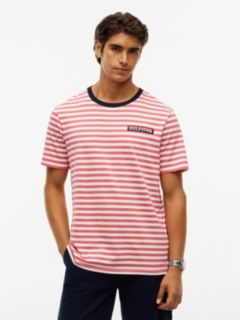 Striped Hilfiger Logo T-Shirt — Vintage Red 1