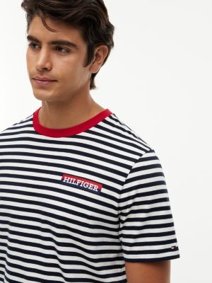 Мужские футболки Tommy Hilfiger Striped Hilfiger Logo T-Shirt — фото 3