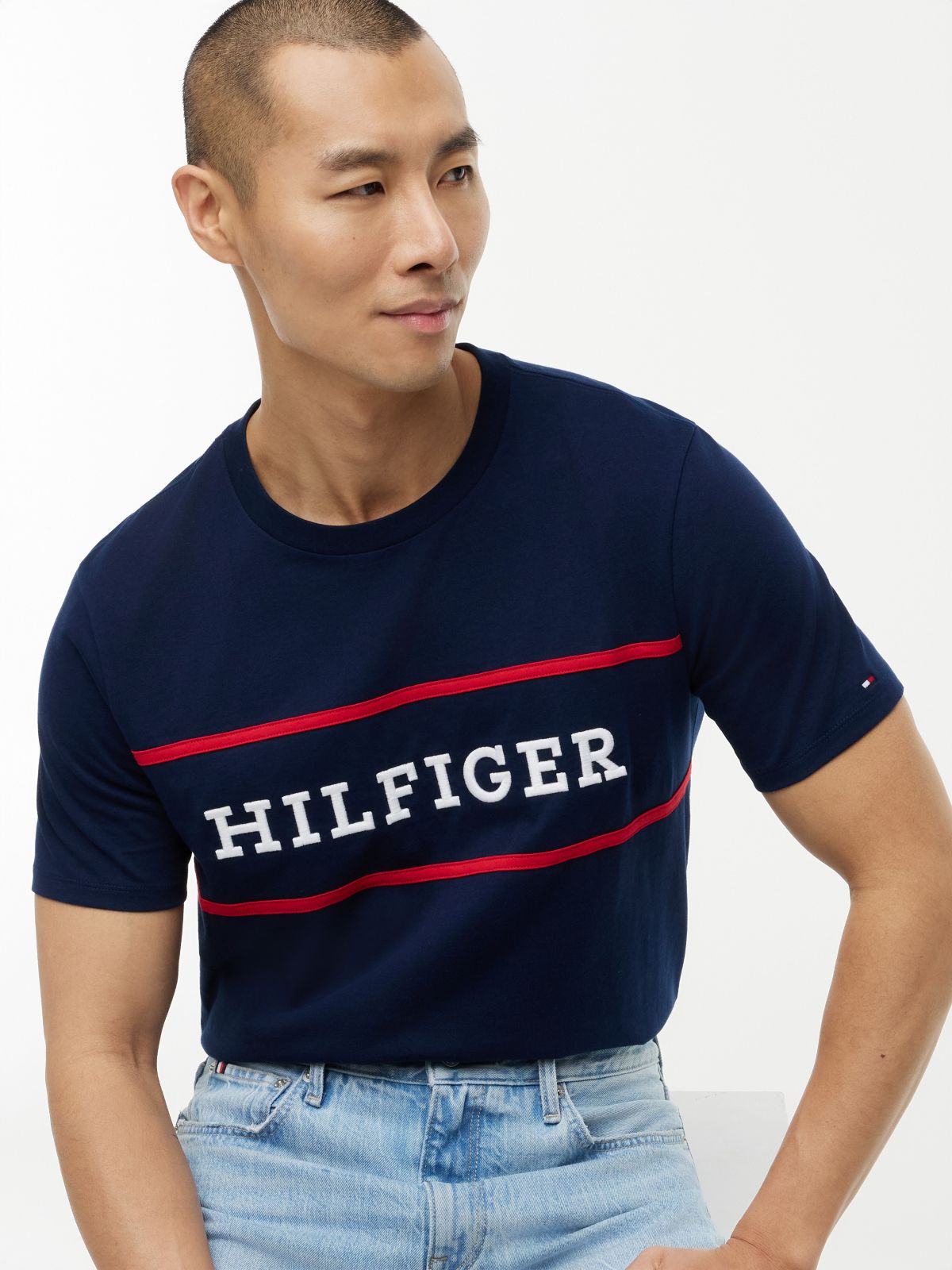 Hilfiger Logo T-Shirt — Light Navy