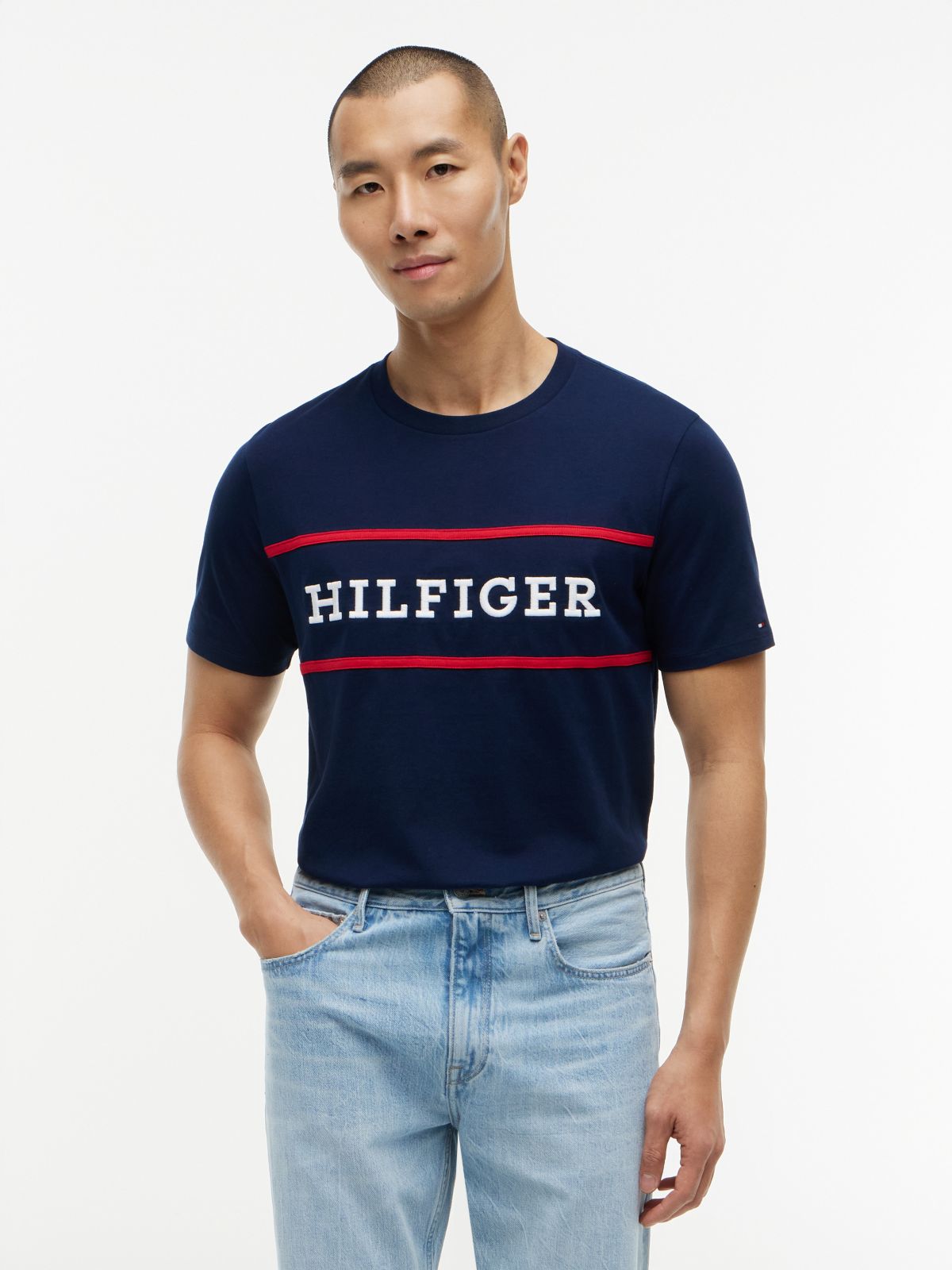Hilfiger Logo T-Shirt — Light Navy
