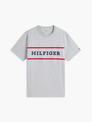 Мужская футболка Tommy Hilfiger Hilfiger Logo, цвет: Серый меланжевый — фото 5