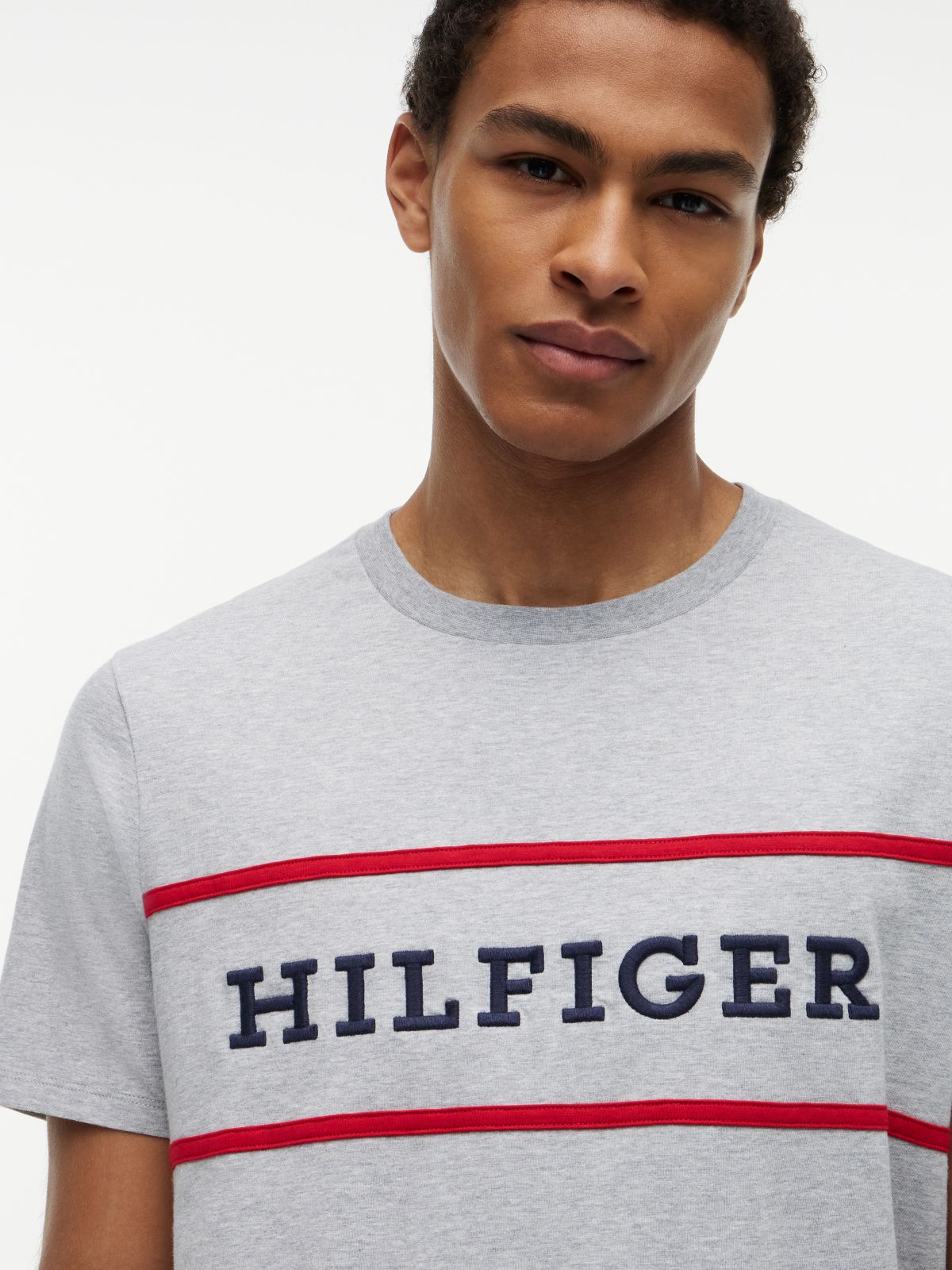 Hilfiger Logo T-Shirt — Grey Heather