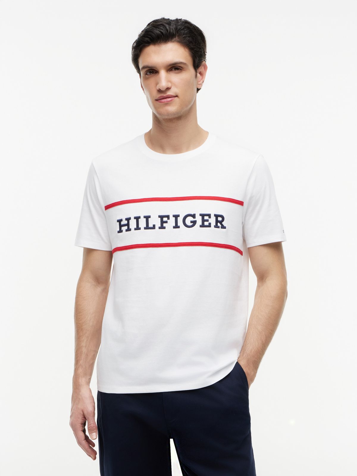 Hilfiger Logo T-Shirt — Optic White