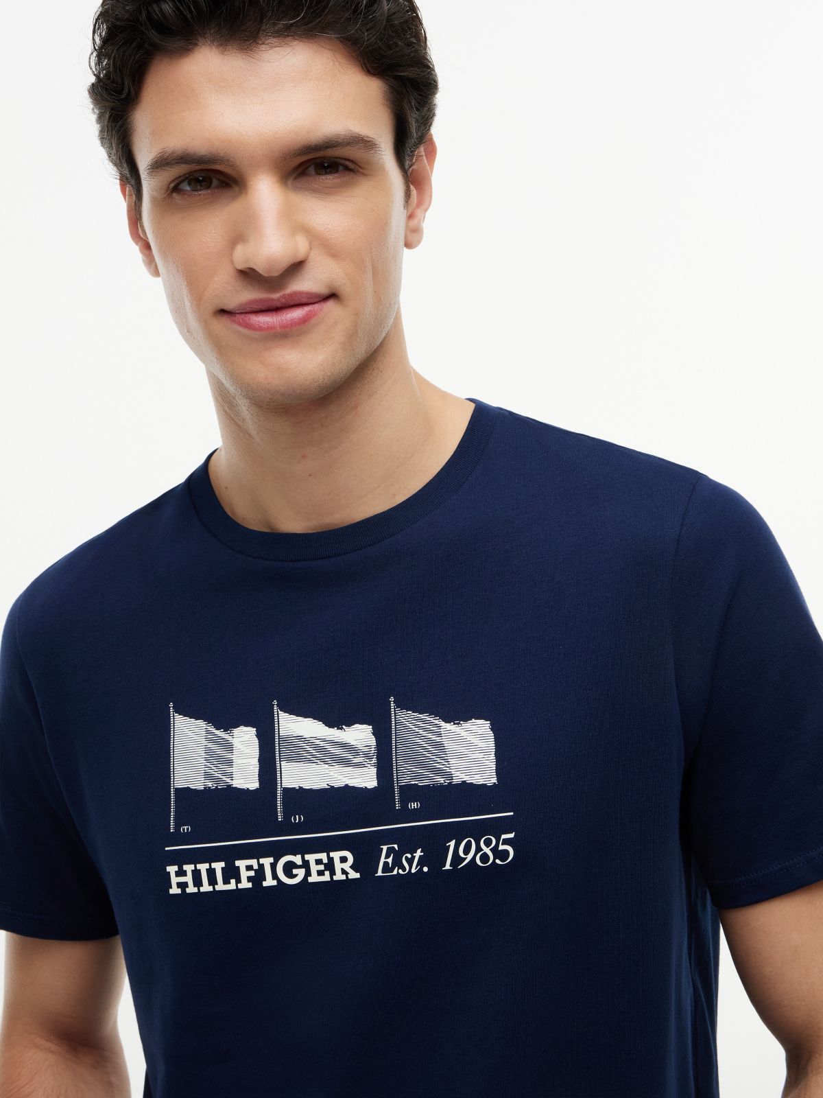 Hilfiger Multi-Flag Logo T-Shirt — Light Navy