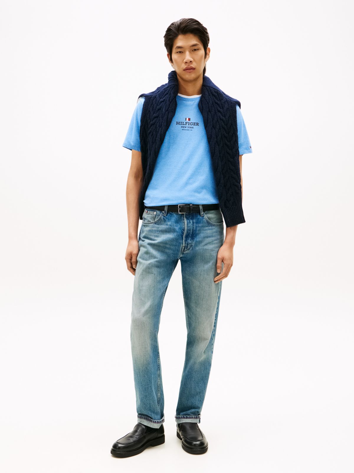 Hilfiger Logo T-Shirt — Blue Heather