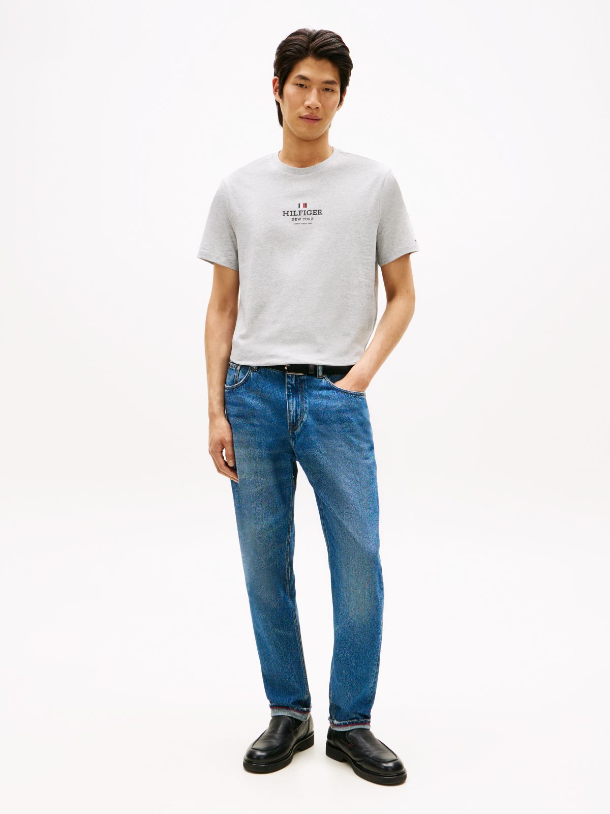 Hilfiger Logo T-Shirt — Grey Heather