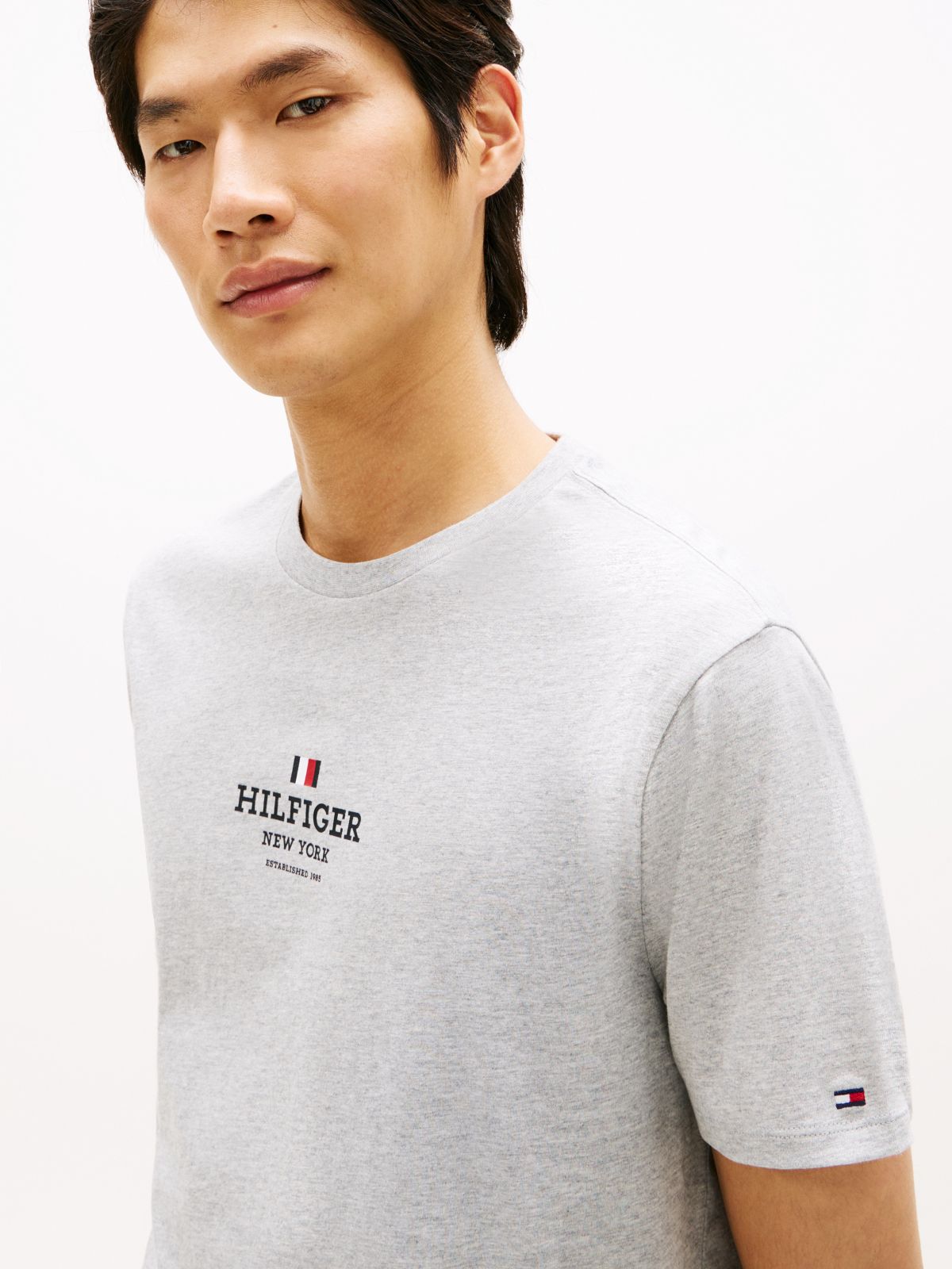 Hilfiger Logo T-Shirt — Grey Heather