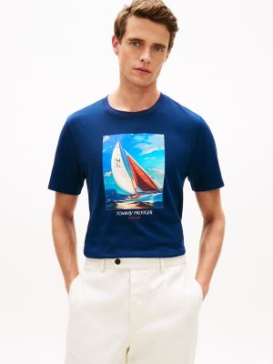 Hilfiger Sailing Photo Print T-Shirt, Light Navy