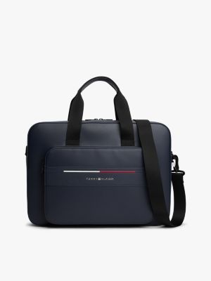 Signature Stripe Laptop Bag, Space Blue