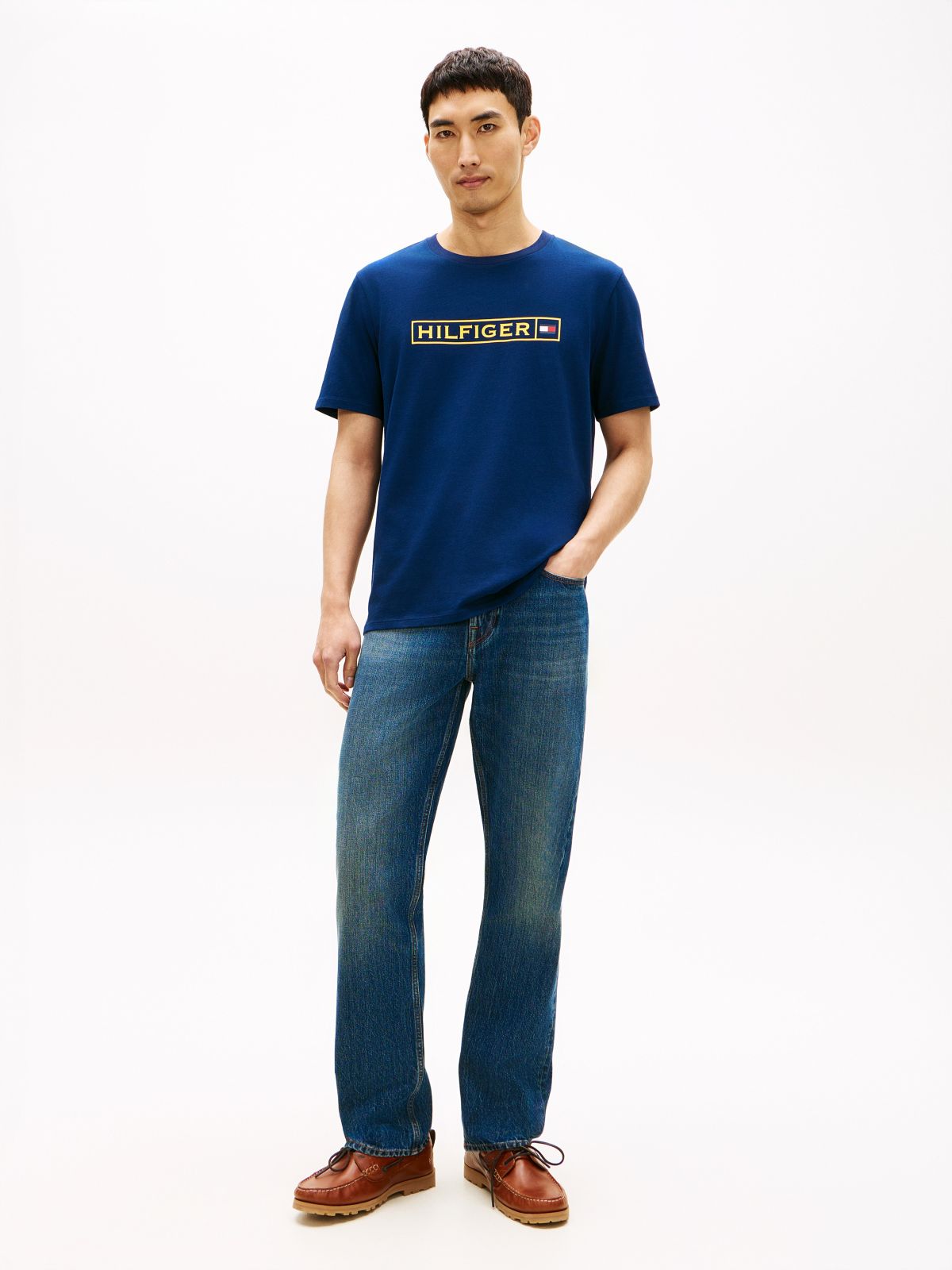 Hilfiger Box Logo T-Shirt — Light Navy