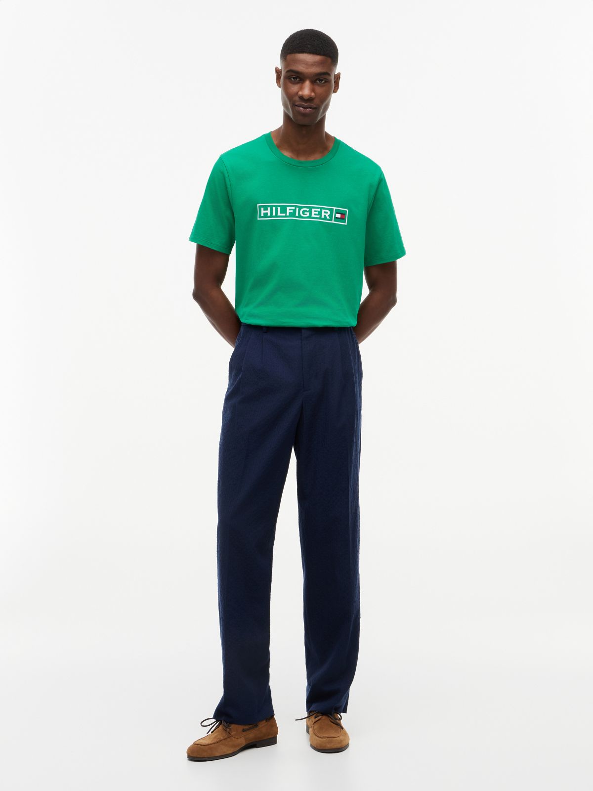 Hilfiger Box Logo T-Shirt — Olympic Green
