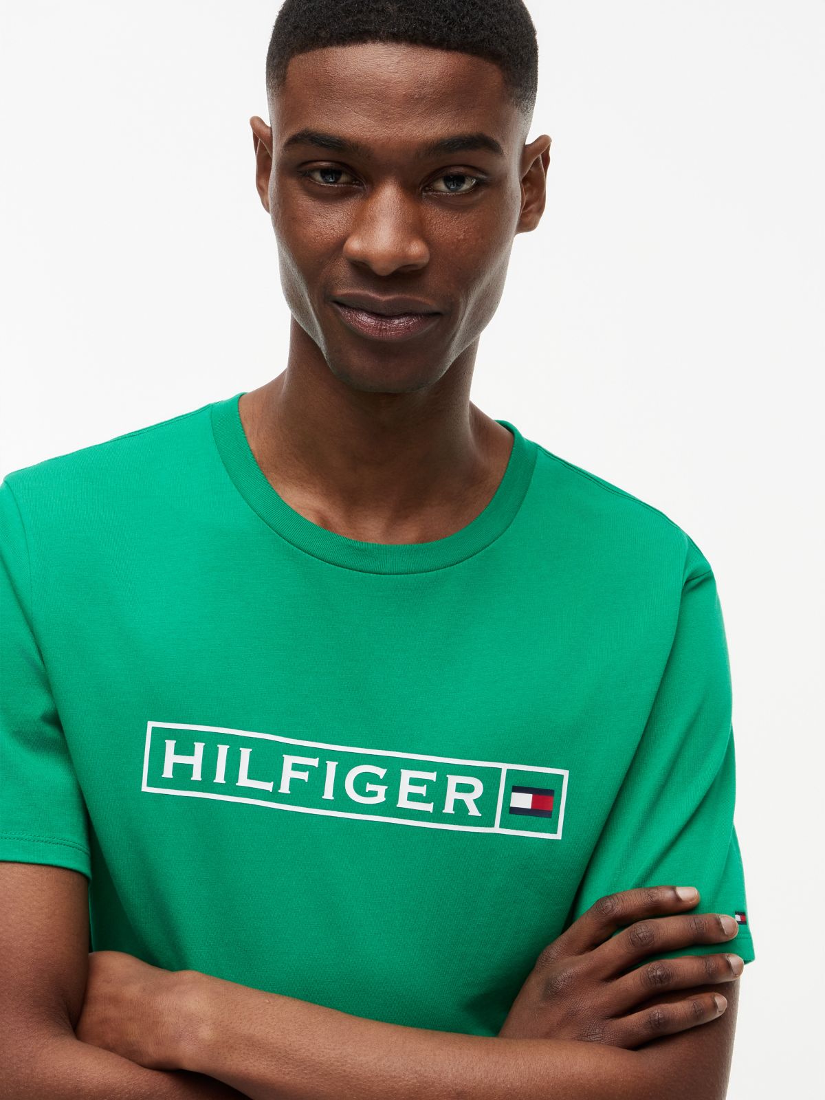 Hilfiger Box Logo T-Shirt — Olympic Green