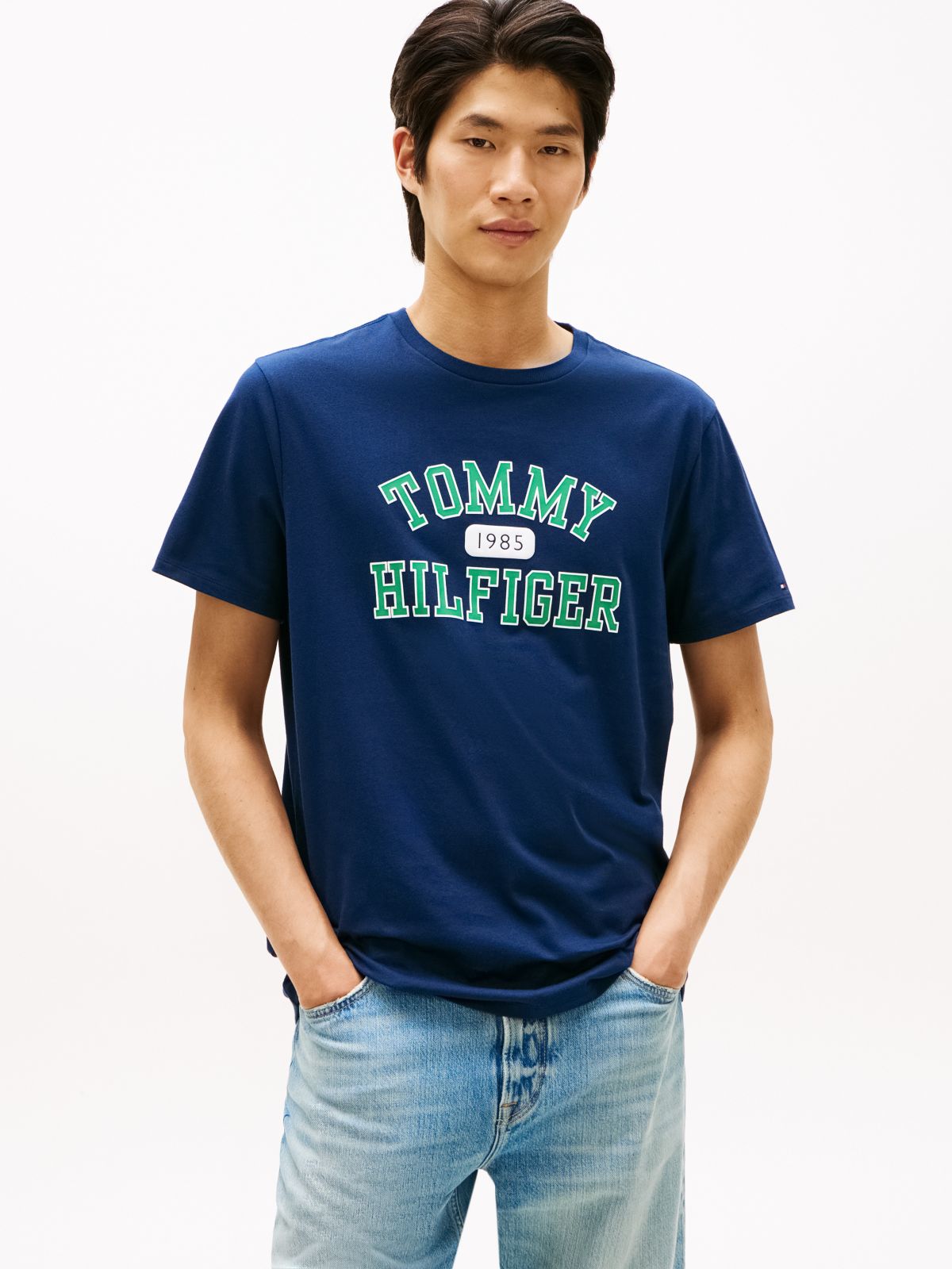 Tommy Varsity Logo T-Shirt — Light Navy