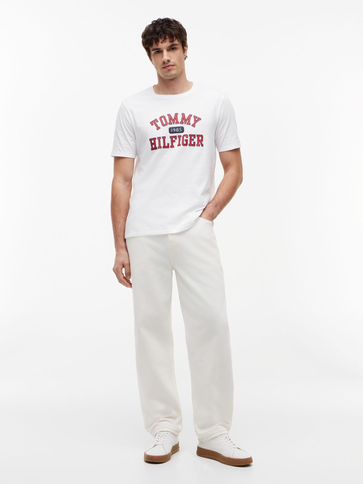 Tommy Varsity Logo T-Shirt — Optic White