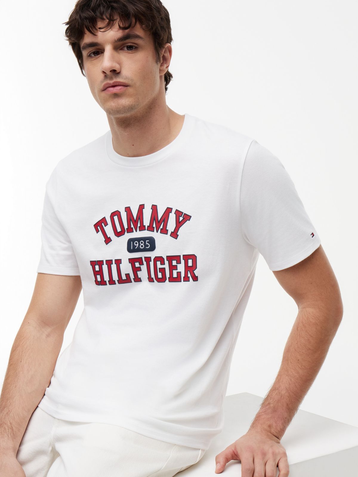 Tommy Varsity Logo T-Shirt — Optic White