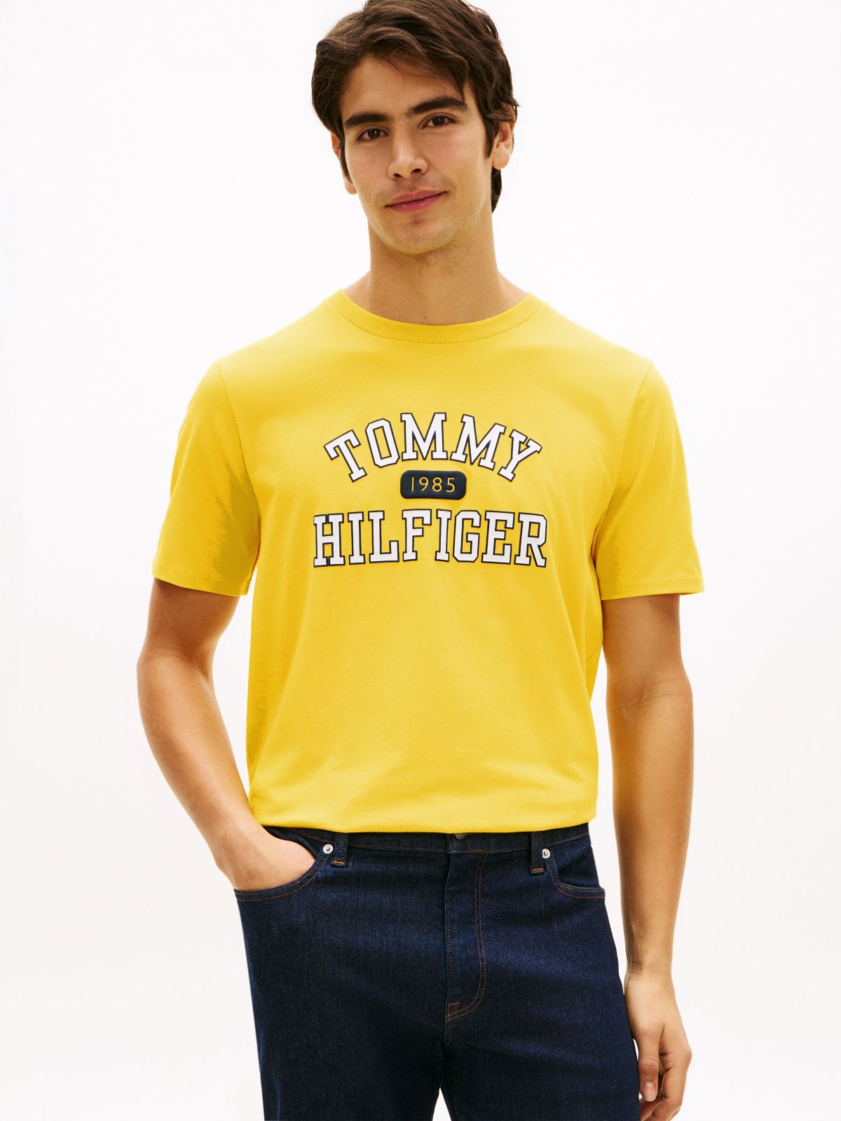 Tommy Varsity Logo T-Shirt — Marigold Yellow