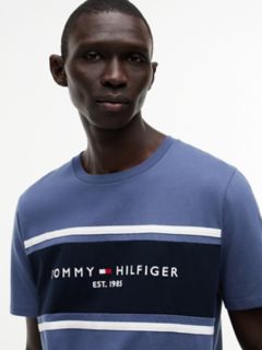 Hilfiger Block Stripe Logo T-Shirt — Faded Indigo 3
