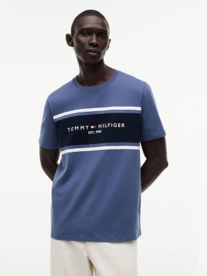 Hilfiger Block Stripe Logo T-Shirt, Faded Indigo