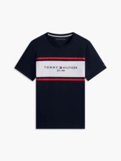Hilfiger Block Stripe Logo T-Shirt — Navy Blue 5