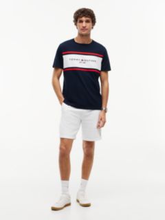 Hilfiger Block Stripe Logo T-Shirt — Navy Blue 2