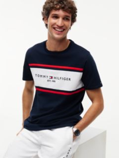 Hilfiger Block Stripe Logo T-Shirt — Navy Blue 3