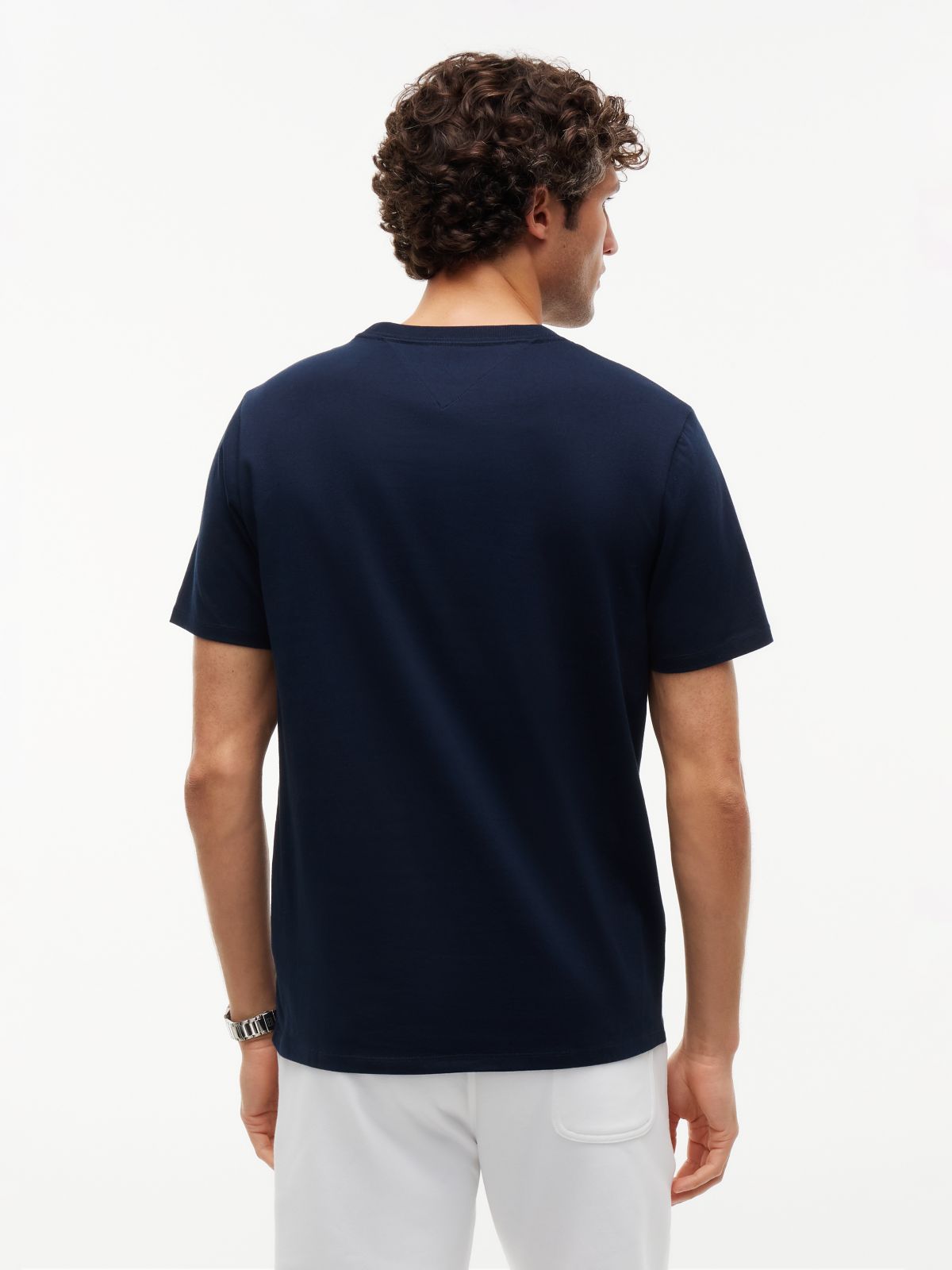 Hilfiger Block Stripe Logo T-Shirt — Navy Blue