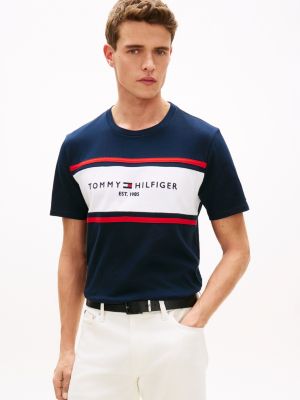 Hilfiger Block Stripe Logo T-Shirt, Navy