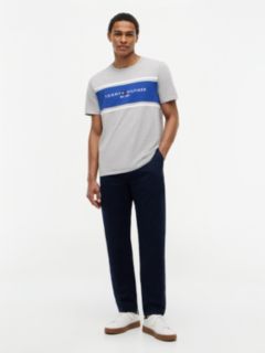 Hilfiger Block Stripe Logo T-Shirt — Grey Heather 2