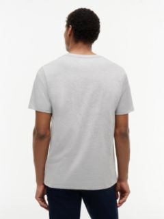 Hilfiger Block Stripe Logo T-Shirt — Grey Heather 4
