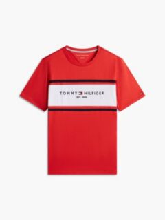 Hilfiger Block Stripe Logo T-Shirt — Deep Crimson 5