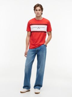 Hilfiger Block Stripe Logo T-Shirt — Deep Crimson 2