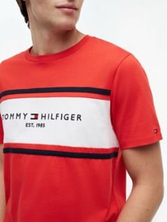 Hilfiger Block Stripe Logo T-Shirt — Deep Crimson 3