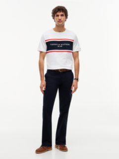 Hilfiger Block Stripe Logo T-Shirt — Optic White 2