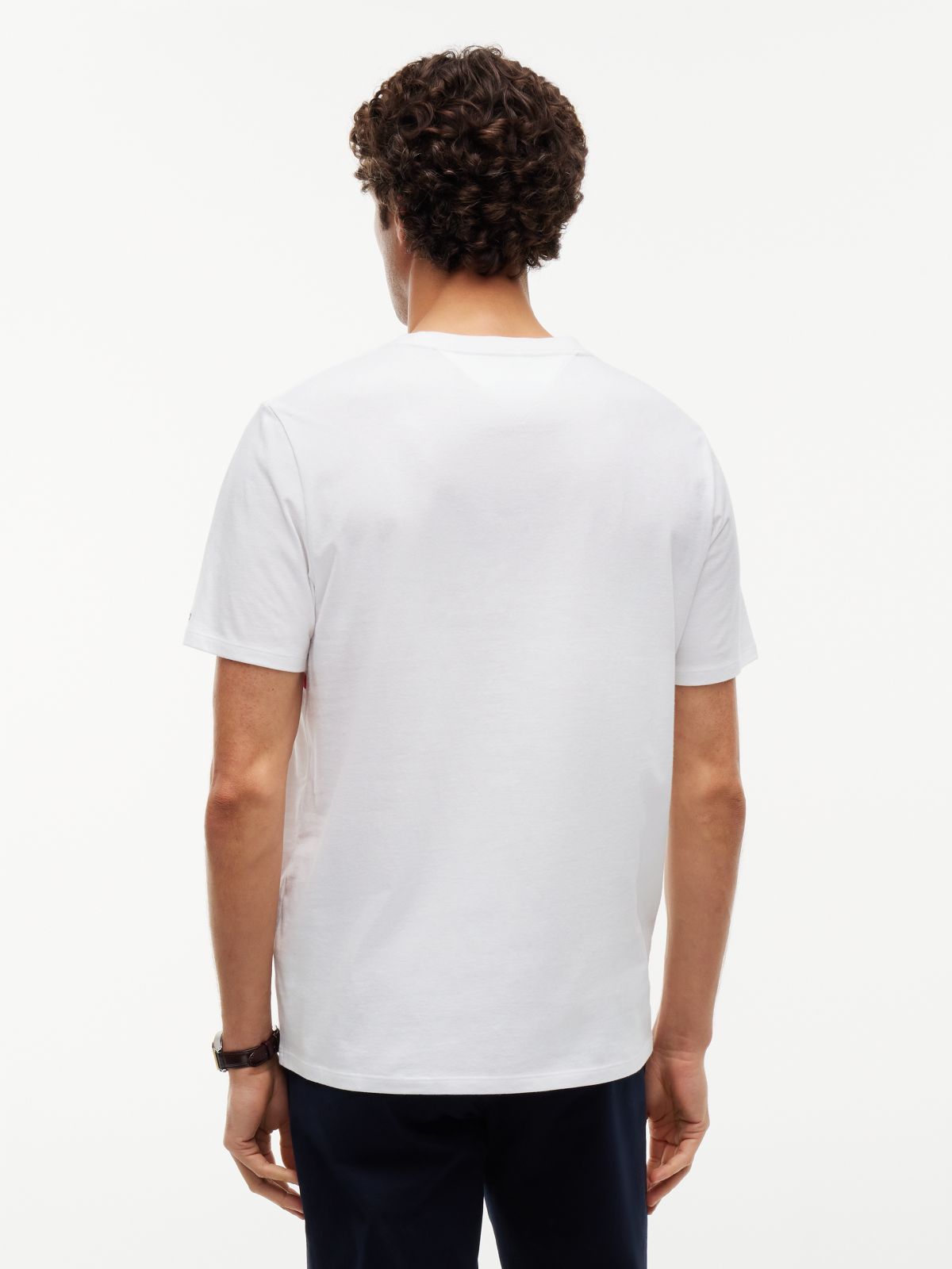 Hilfiger Block Stripe Logo T-Shirt — Optic White