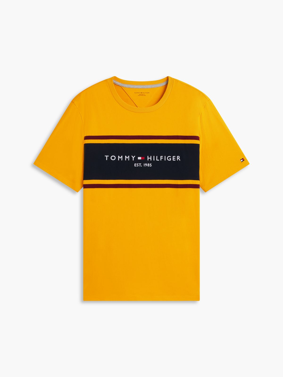 Hilfiger Block Stripe Logo T-Shirt — Countryside Yellow